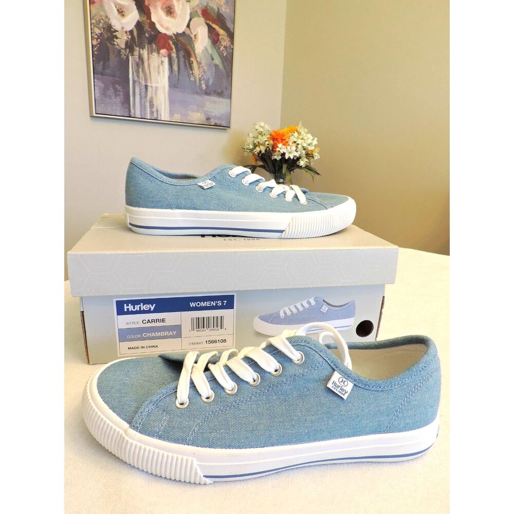 NIB Hurley Chambray Sneakers Carrie Style Sz 7 US